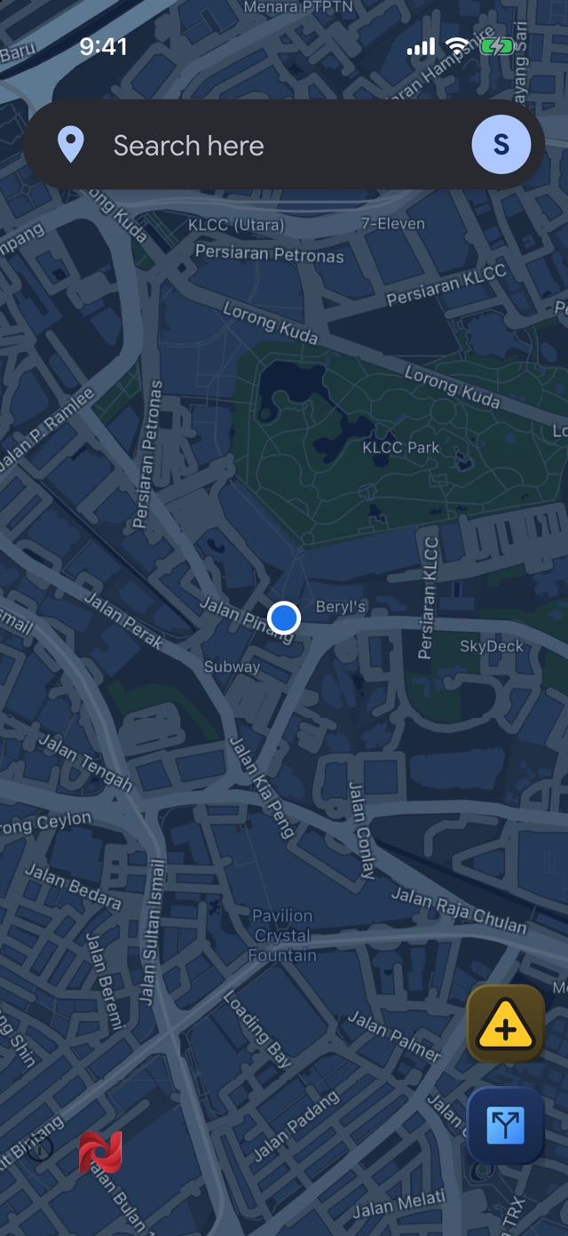 Dark map of central Kuala Lumpur